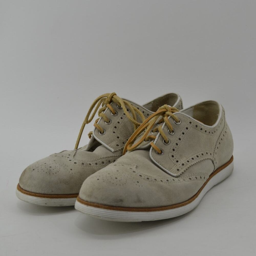 Santoni Wingtip Men's Size 10.5 Oxford Lace Up Preppy Beige